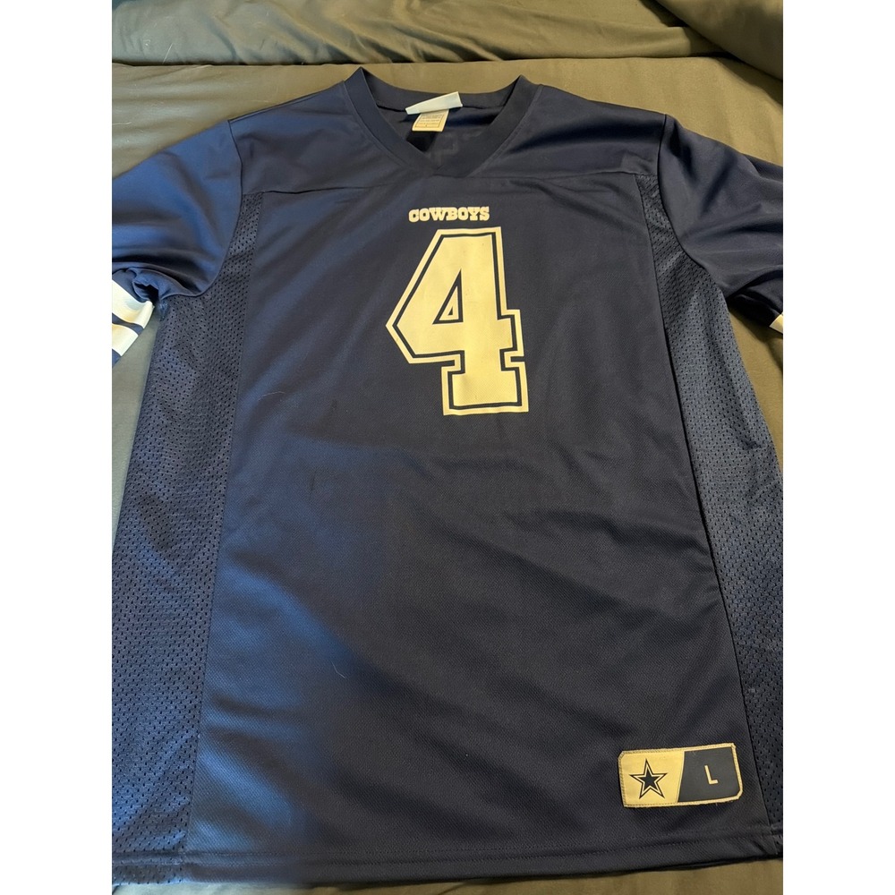 Dallas Cowboys Dak Prescott 4 Jersey Navy Blue Mens Large Authentic DC7030MM